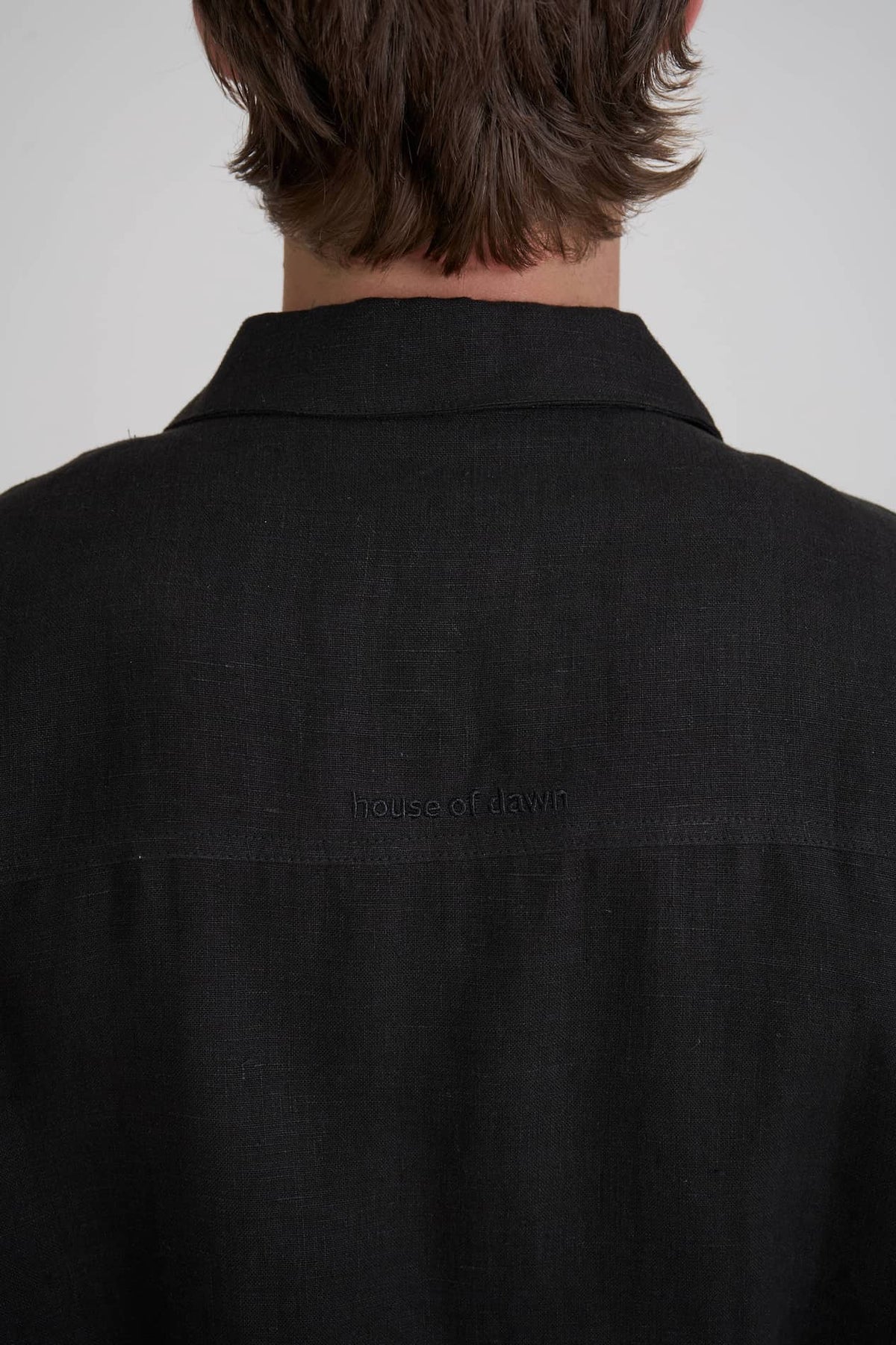 structured linen jacket  black