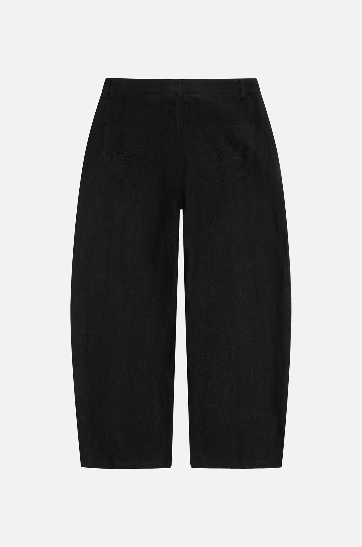 structured linen pants  black
