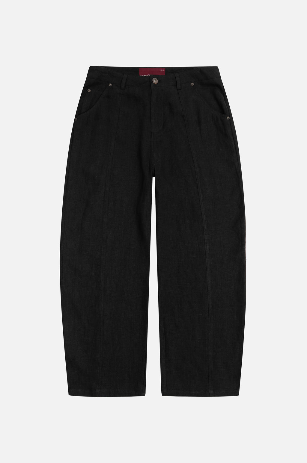 structured linen pants  black