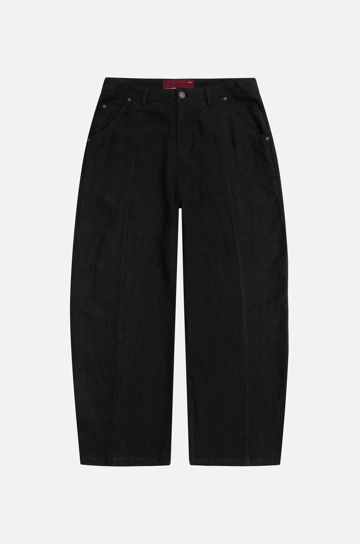 structured linen pants  black