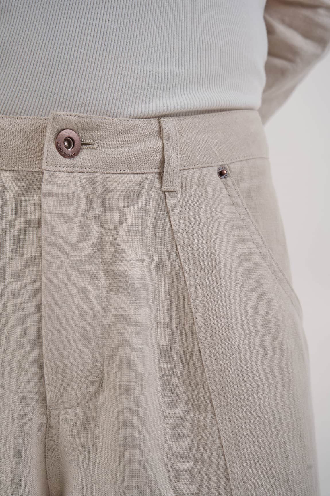 structured linen pants  tan