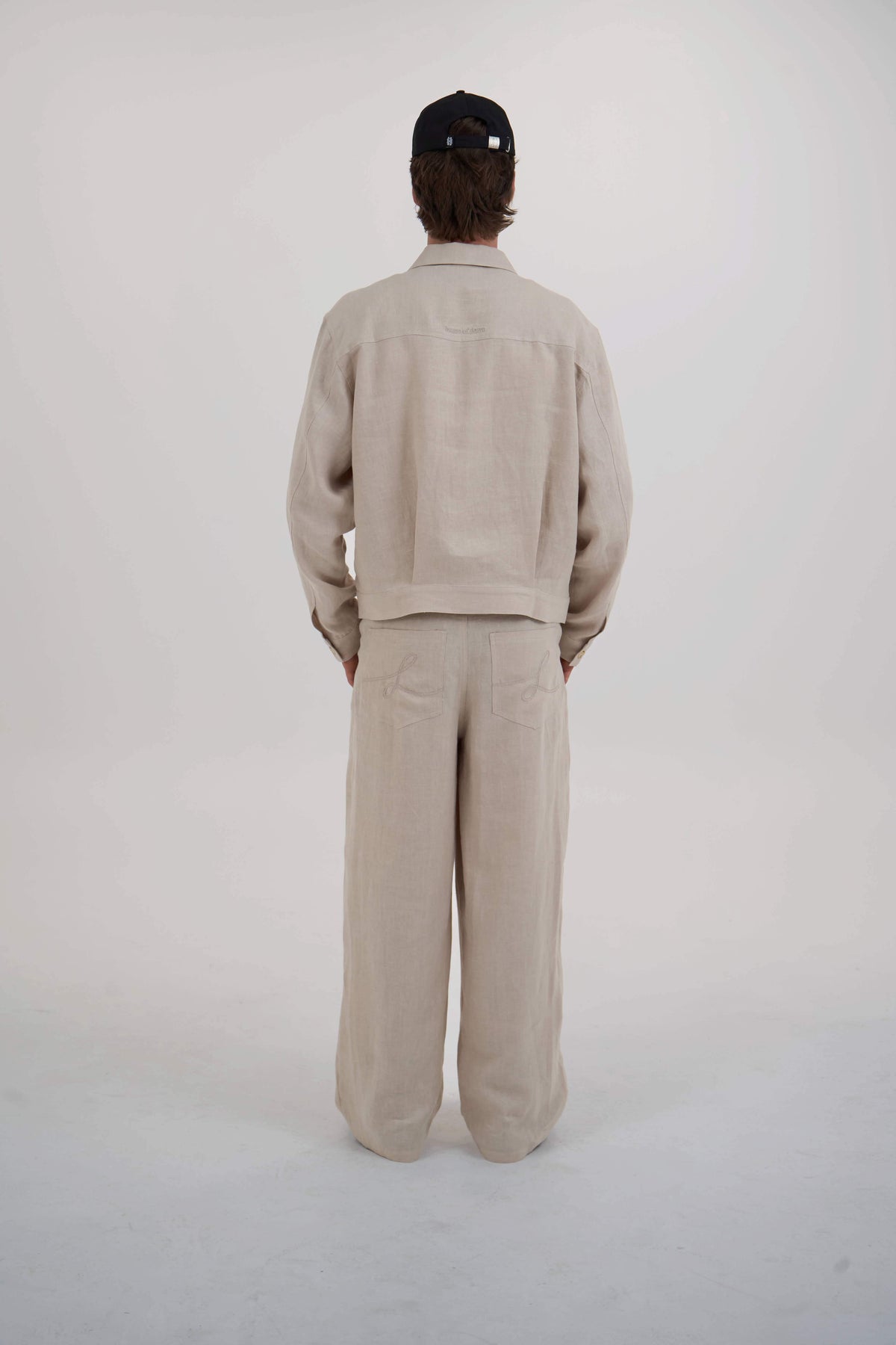 structured linen pants  tan