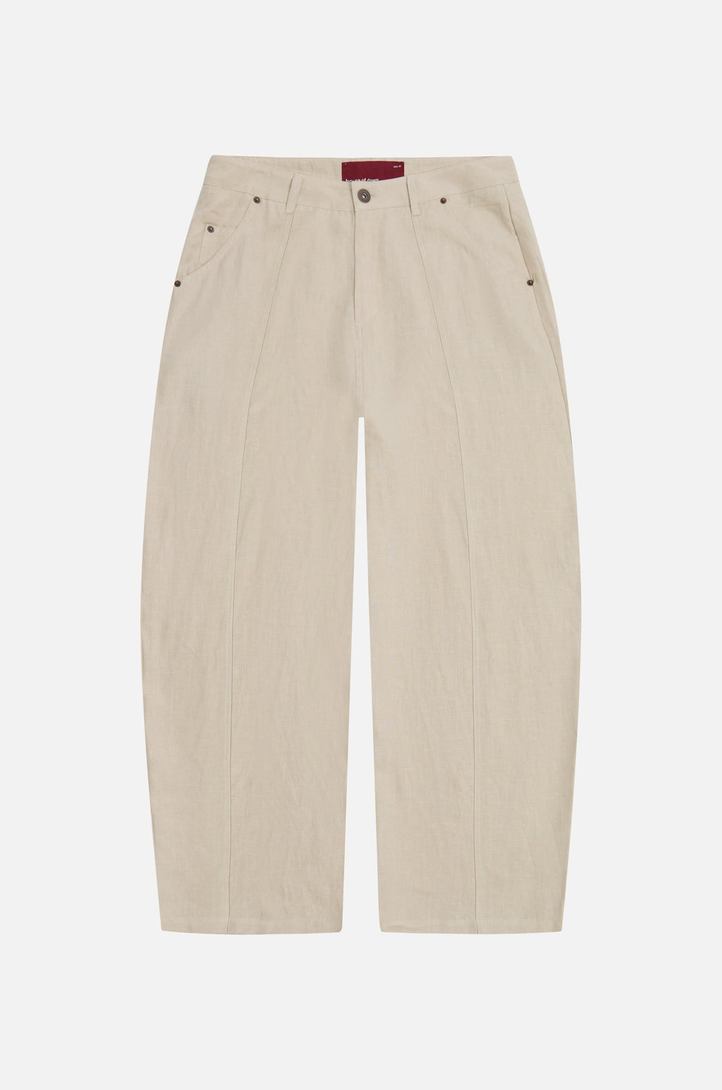 structured linen pants  tan