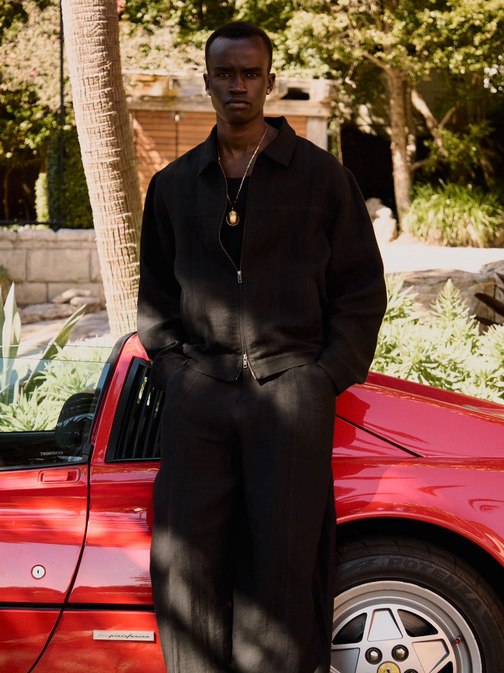 structured linen jacket  black